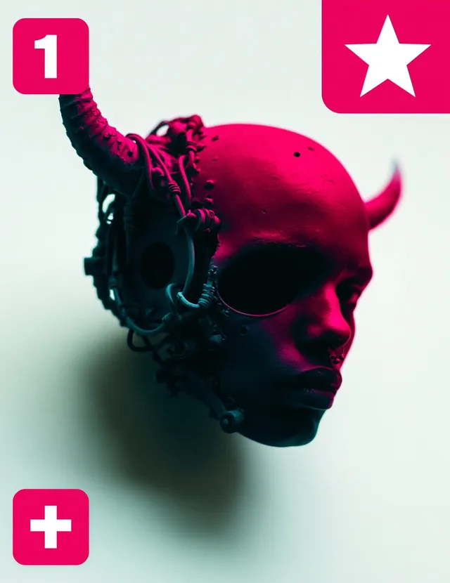 Cybernetic Demon Head UI Concept