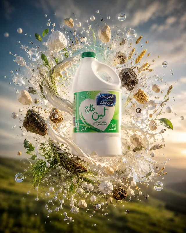 Floating Almarai Milk Splash Ad