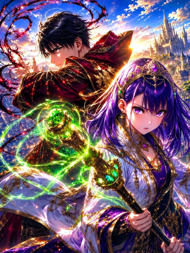 Royal Anime Mages at Dawn