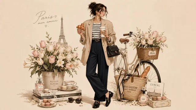 Illustrazione Lifestyle Moda Parigina
