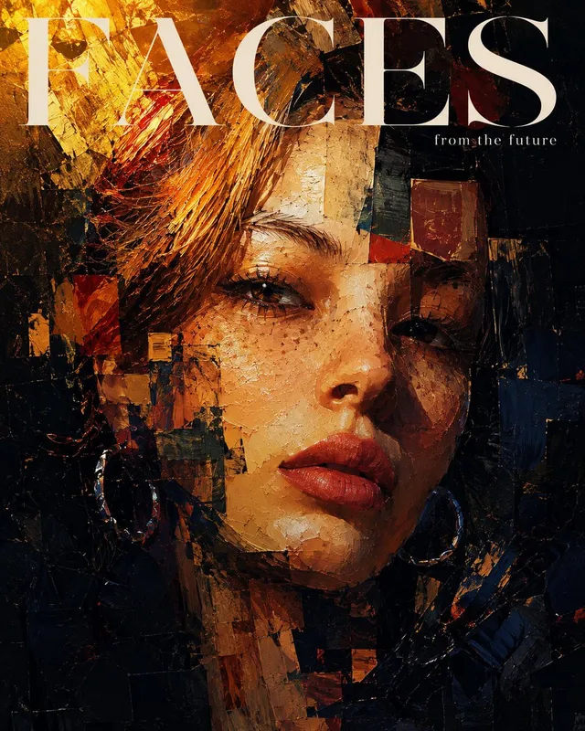 Portrait de Magazine Expressionniste Impasto