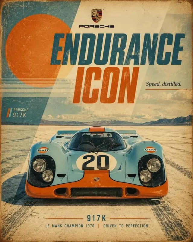 Retro Motorsport Grafik Poster