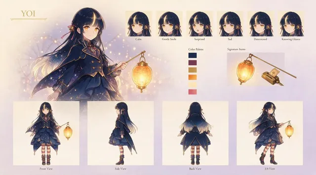 Folha de Personagem de Garota Lanterna Anime