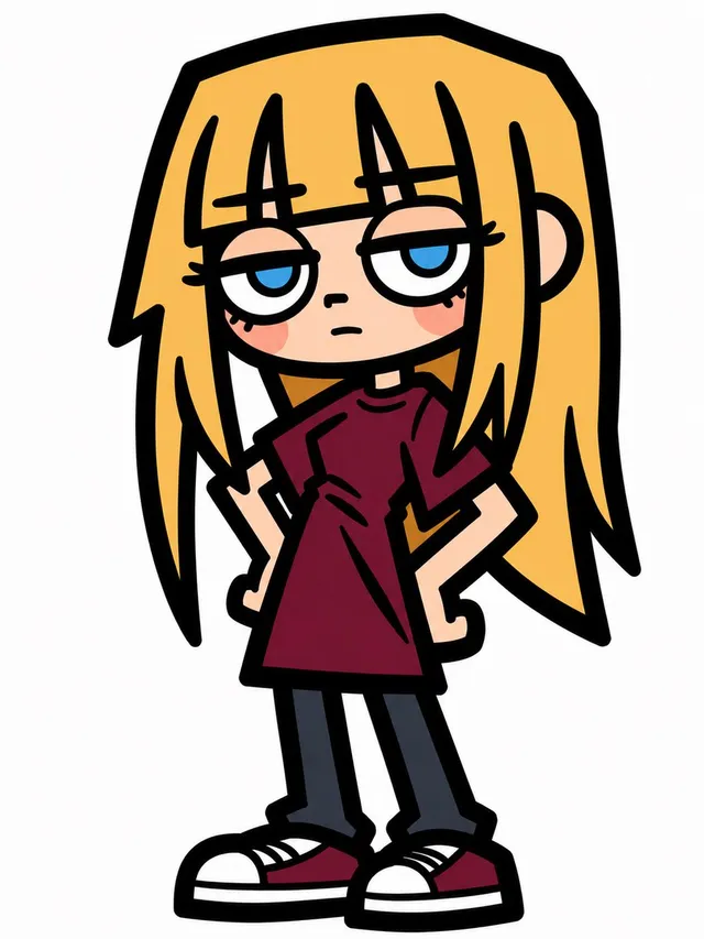 Sleepy Blonde Cartoon Girl