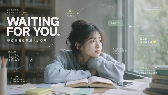 Waiting For You Study Portrait Poster