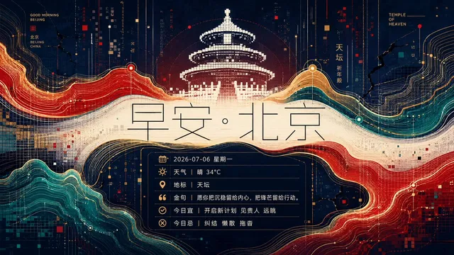 Futuristic Good Morning Beijing Poster