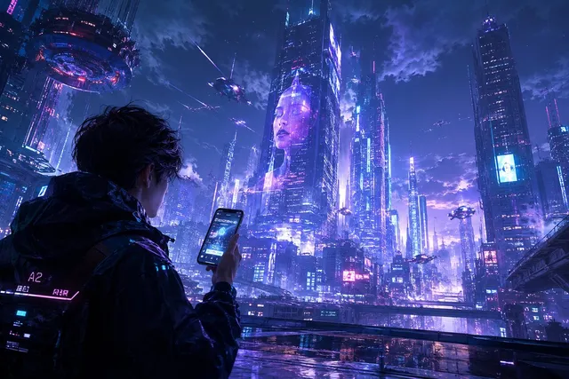 Cyberpunk Megacity Hacker Szene