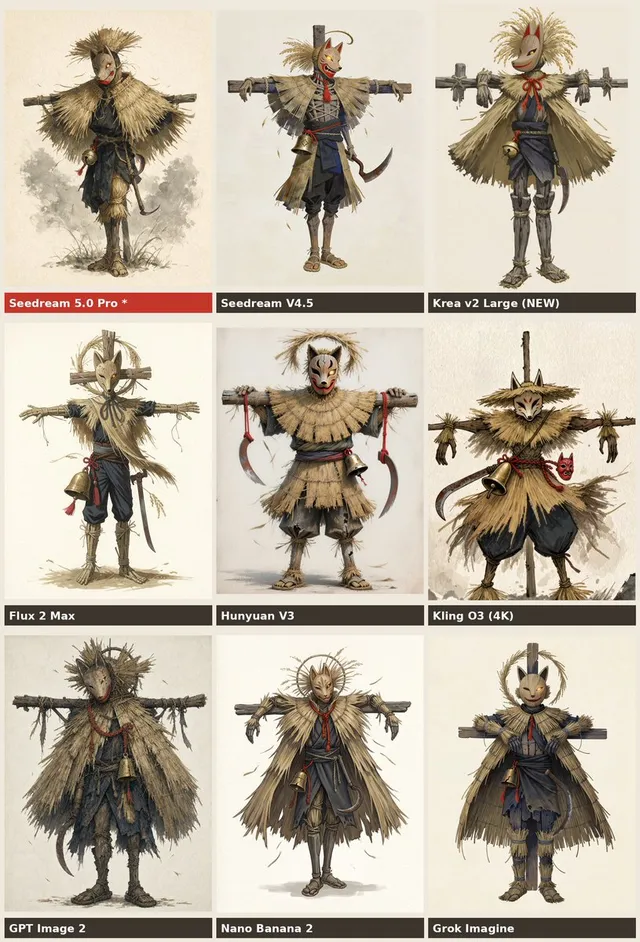 Neun Modelle Vogelscheuchen Yokai Vergleich