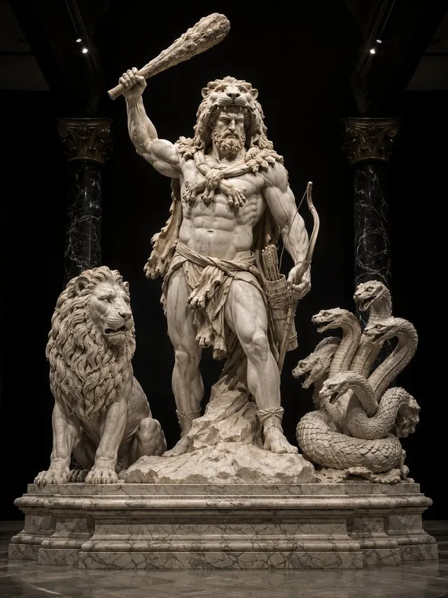 Heracles Marble Statue