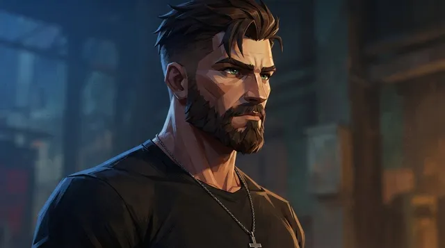 Cinematic Bearded Man Portrait