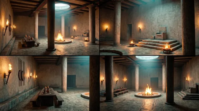 Ancient Temple Interior Contact Sheet