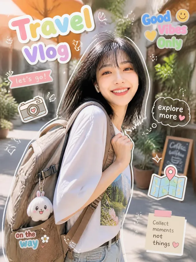 Cute Travel Vlog Thumbnail