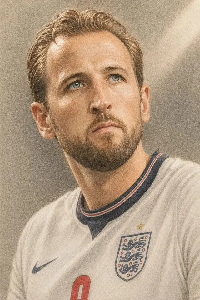 Colored Pencil Football Player Illustration
