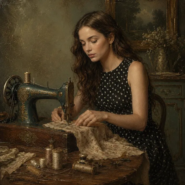 Scène de couture style Vieux Maîtres