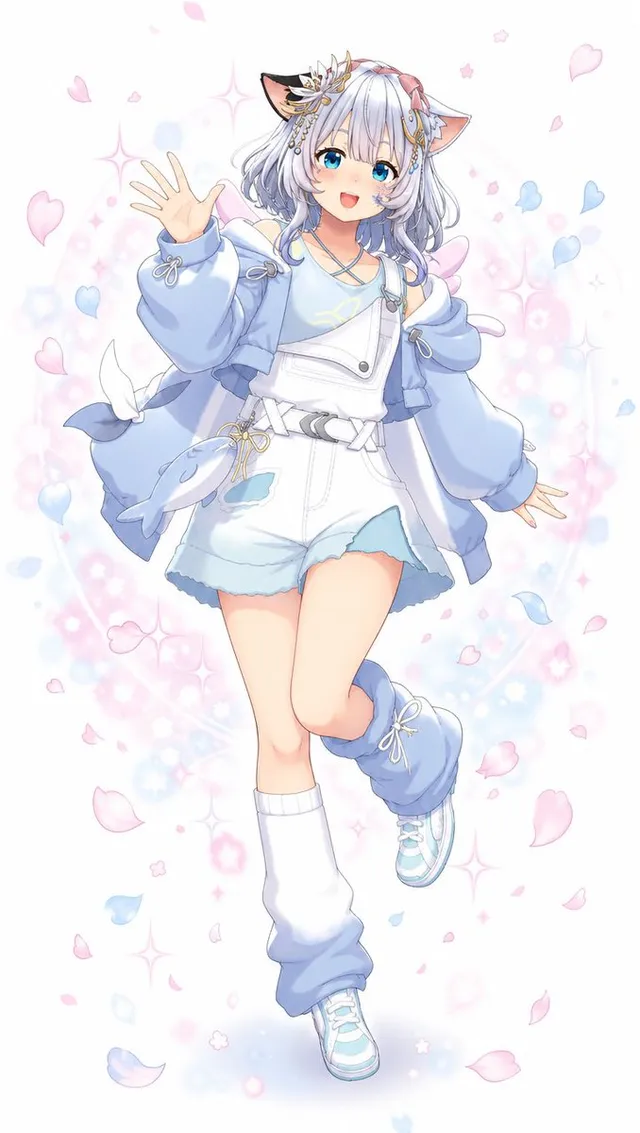 Pastel Cat-Eared Anime Girl