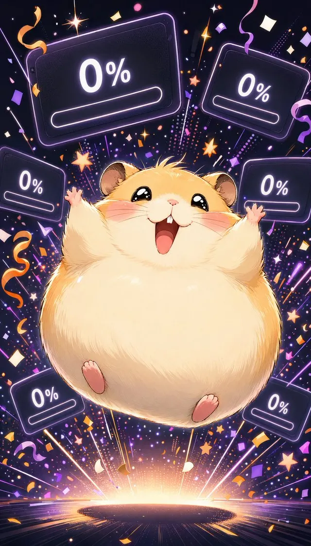 Cute Hamster 0% Celebration