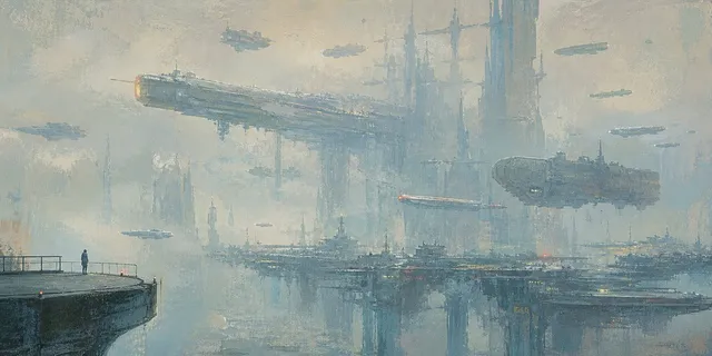 Port de Science-Fiction Solitaire Fond d'Écran