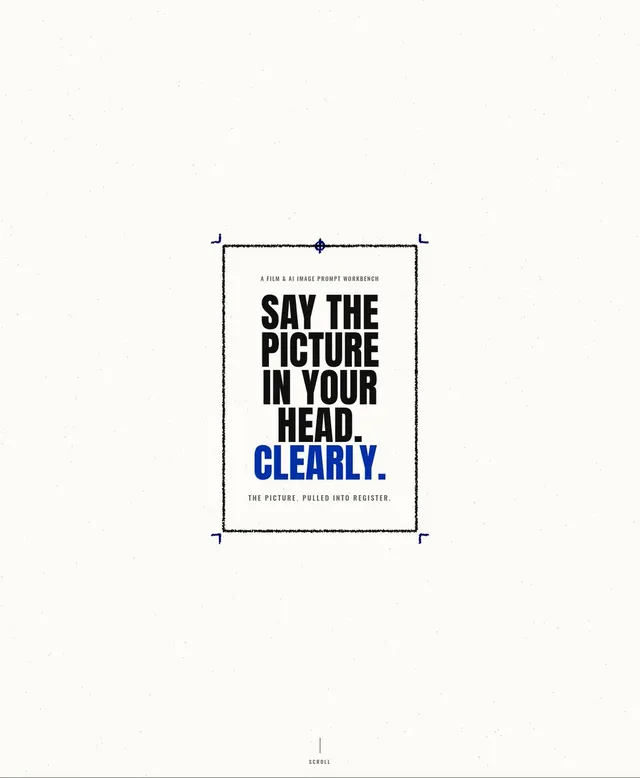 Minimalistisches Klein-Blau-Typografie-Poster
