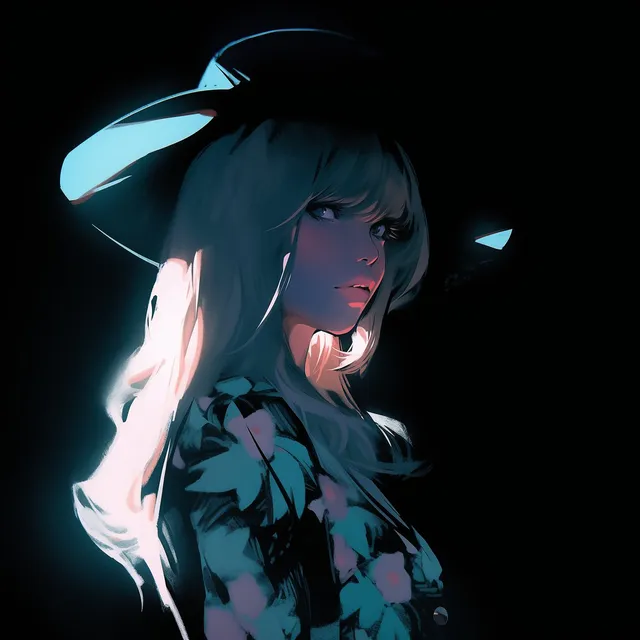 Cinematic Anime Woman in Darkness