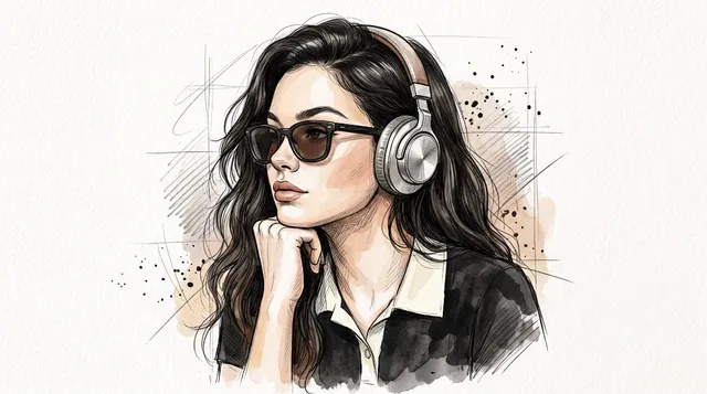 صورة شخصية بسيطة مرسومة باليد بالألوان المائية
