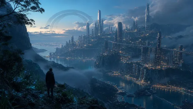 Futuristische Stadt des Lichts