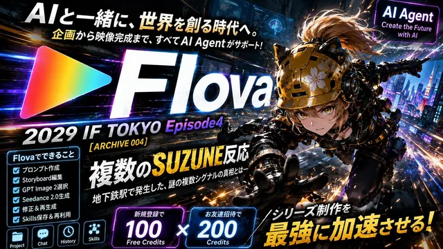 Cyberpunk Flova KI-Agenten-Poster