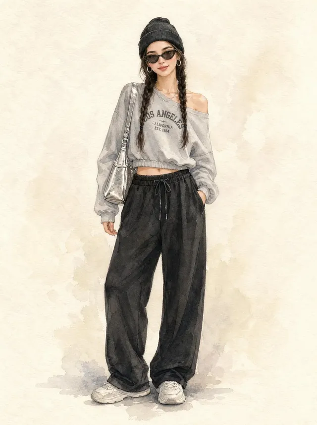 Aquarell Street Fashion Porträt