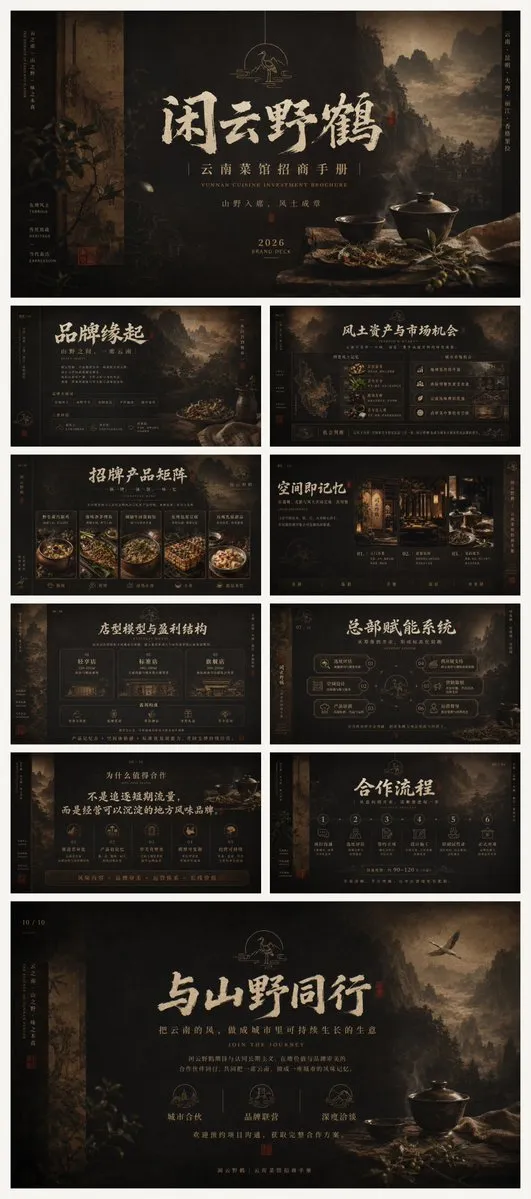 ダーク雲南料理フランチャイズデッキ