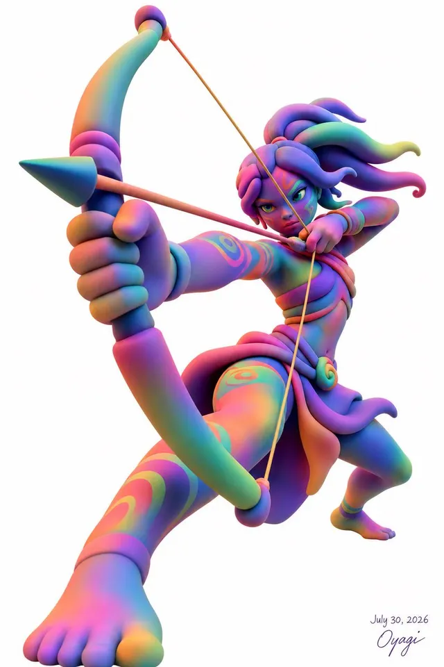 Rainbow 3D Fantasy Archer