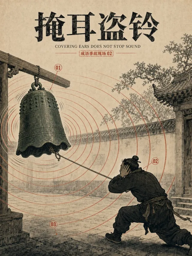 Chinese Idiom Bell Theft Poster