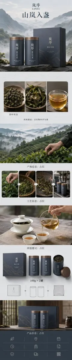 Zen-Style Oolong Tea Ecommerce Detail Page