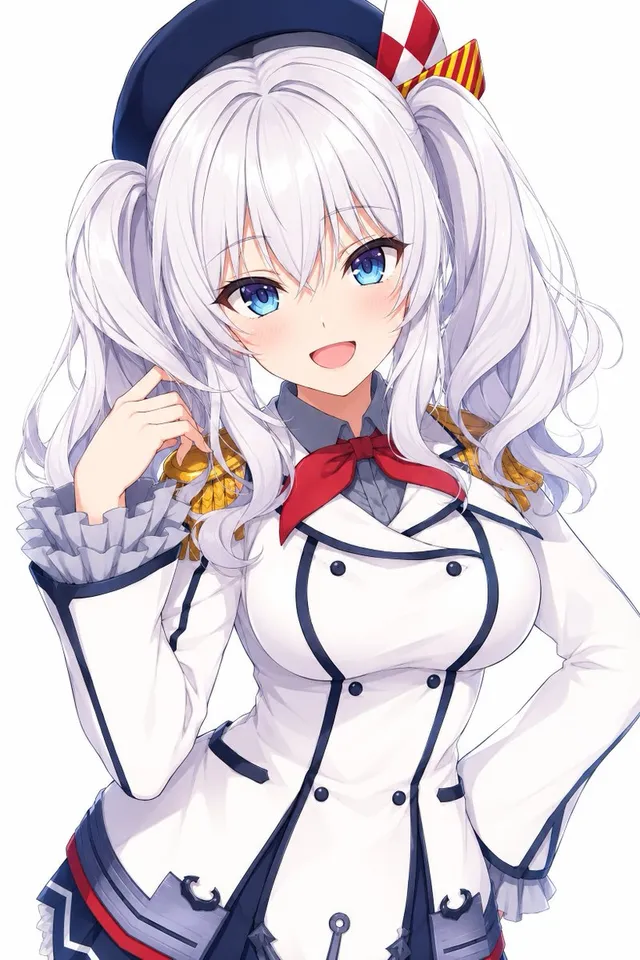 Elegantes Anime-Marine-Mädchen-Porträt