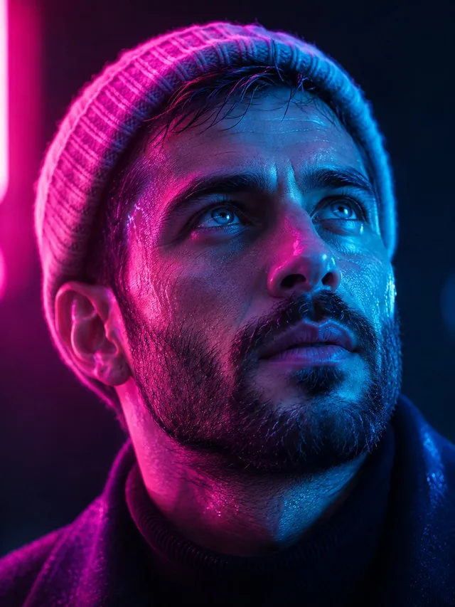 Ritratto Cyberpunk Neon Grintoso