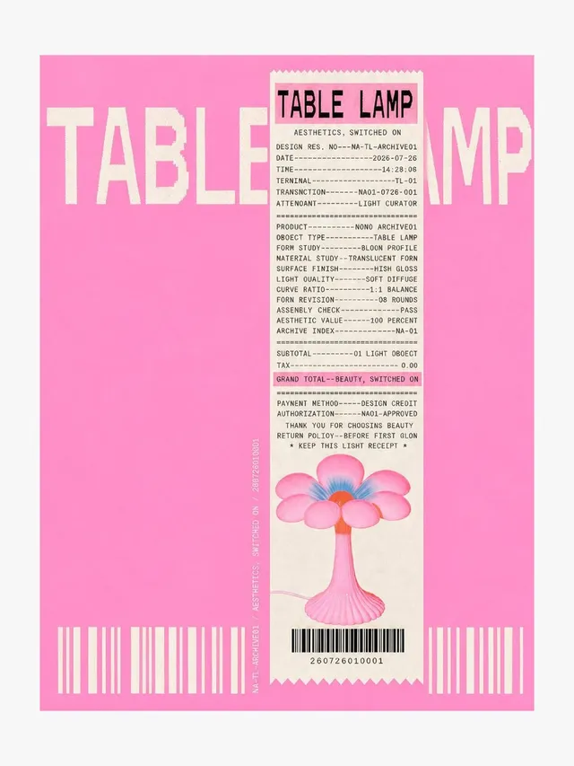 Thermal Receipt Table Lamp Poster