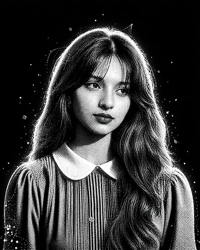 Ritratto monocromatico halftone