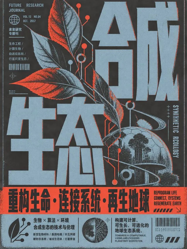 Affiche Écologie Synthétique Futuriste Rétro