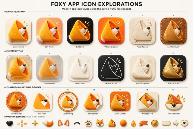Foxy App Icon Exploration Board