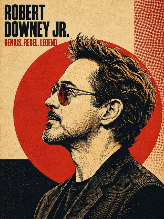 Retro Halftone Portrait Poster