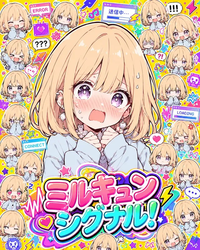 Kawaii Anime Duygu Kolaj Posteri