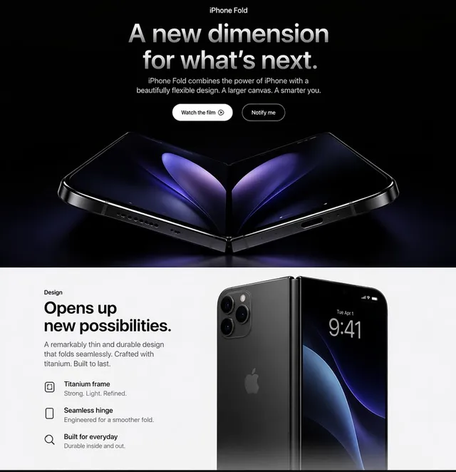 Halaman Arahan Lipat iPhone Gaya Apple