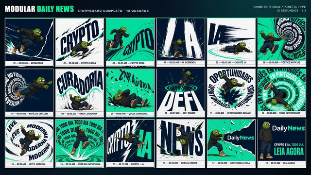 Folha de Storyboard de Notícias Cinéticas