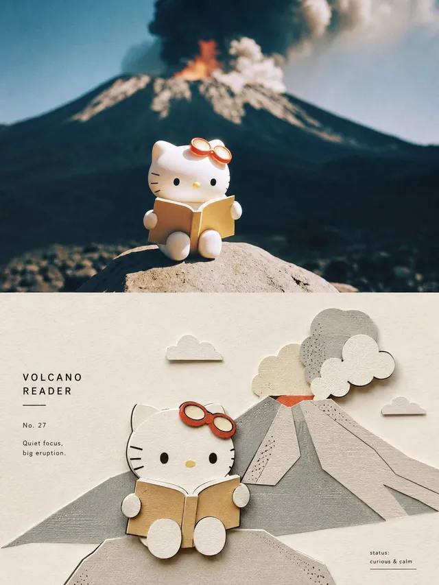 Affiche diorama 3D en papier
