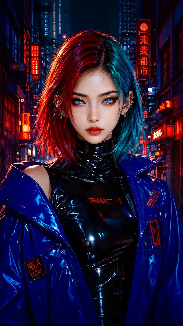 Portrait cyberpunk "Neon Flux"