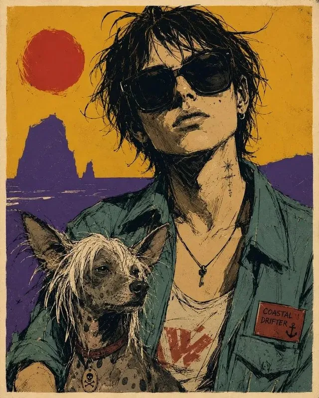Sketchy Graphic Portrait Poster