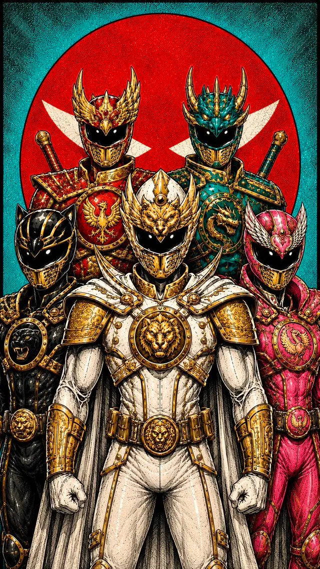 Super Sentei Team Comic Illustration