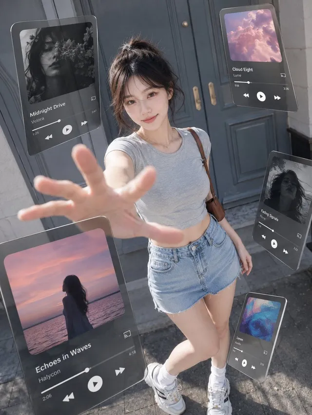 Portrait de Rue avec Interface Musicale Flottante