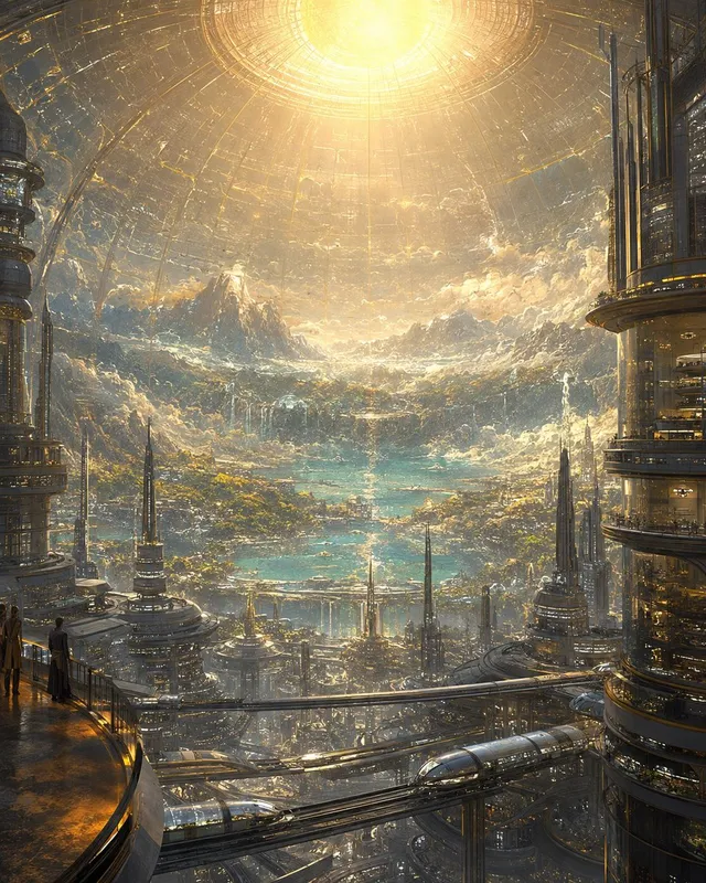 Artificial Sun Futuristic City