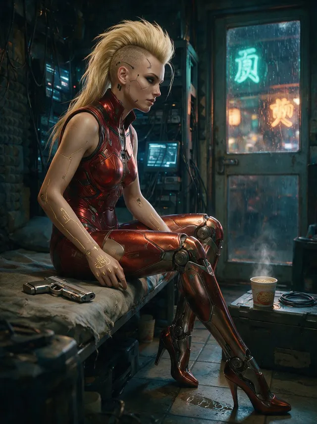 Retrato de Escondite de Netrunner Cyberpunk