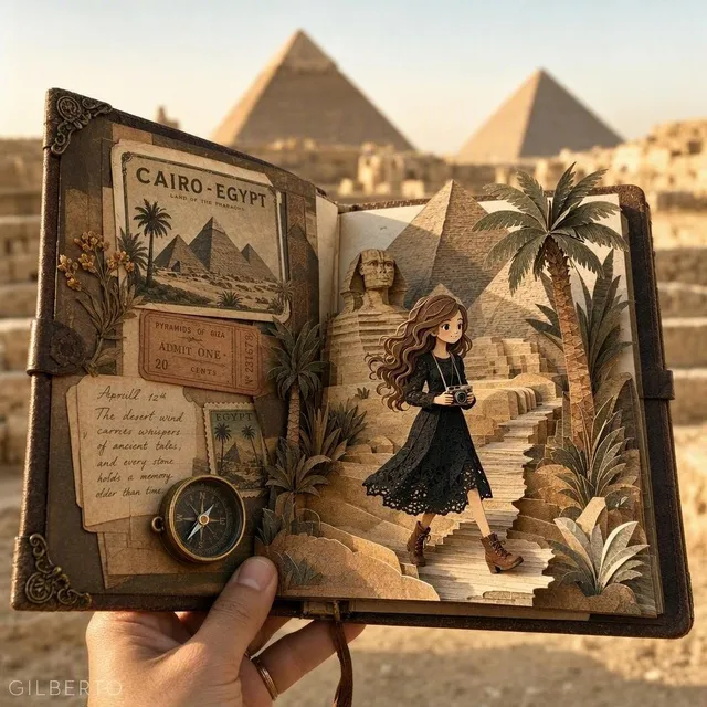 3D-Papierhandwerk-Reisetagebuch