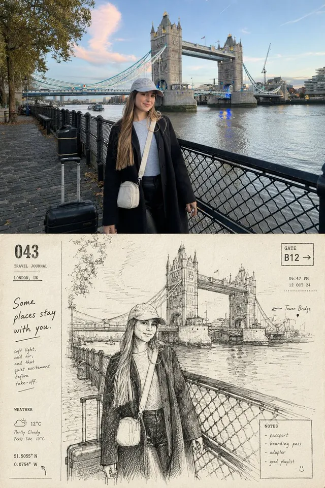 Departure Diary Journal Page